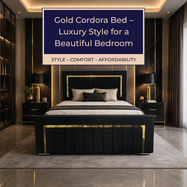 Gold Cordora Bed – Luxury Style for a Beautiful Bedroom
